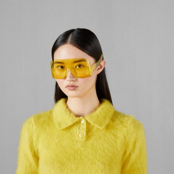 Gucci GG1631S 009 BRAND NEW Sunglasses Yellow Shield Unisex GG 1631S - Picture 3 of 13